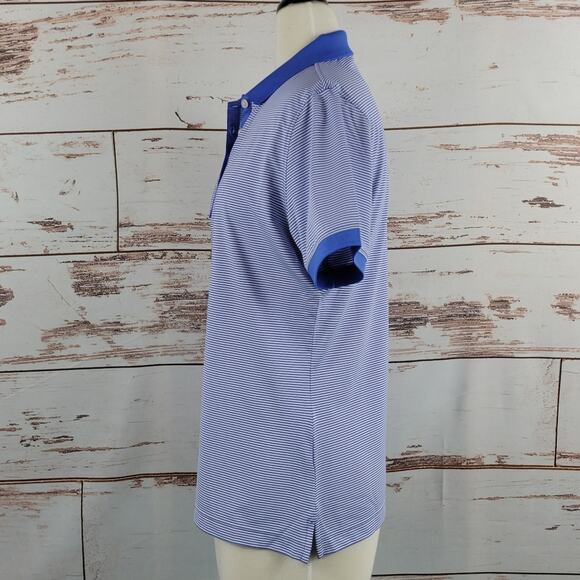 FootJoy Women's Performance Polo Blue Striped Size Medium - Picture 3 of 7
